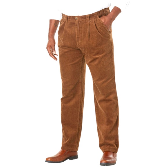 Red Corduroy Pants with Flat Front Design - Picture 11 of 12